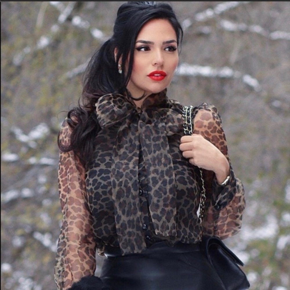 Zara animal print organza blouse - Picture 2 of 8